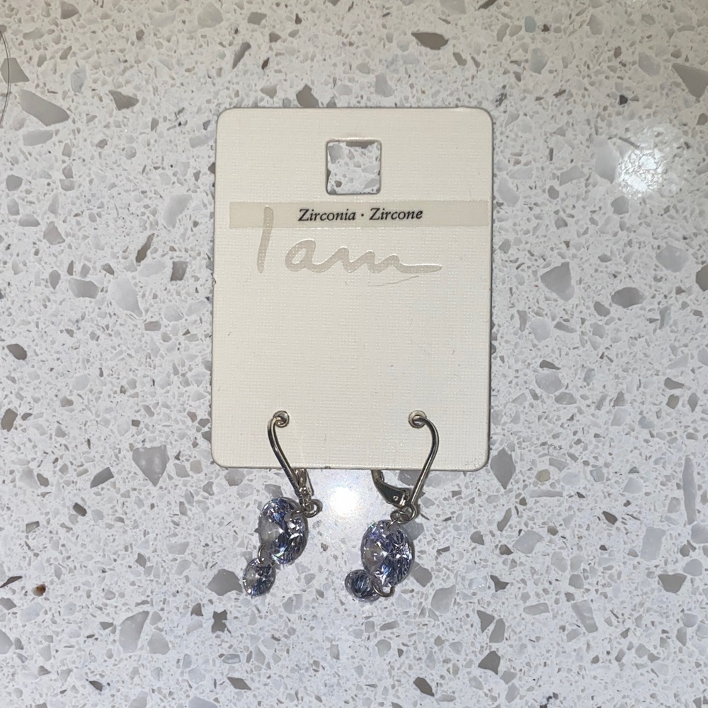 Tam Zirconia Earrings with Purple Stones